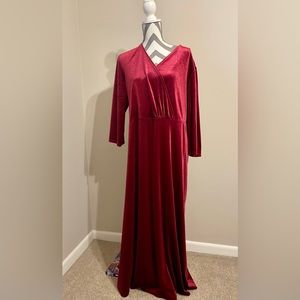 Catherine’s Black Label Red velvet maxi dress worn once